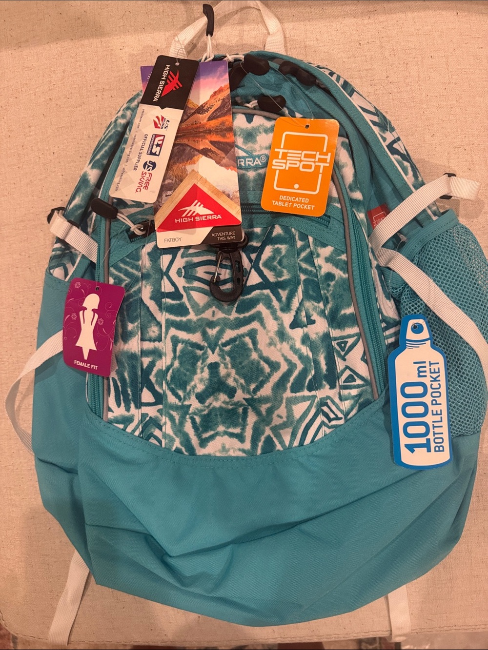 High Sierra Turquoise Patterned Women's Backpack